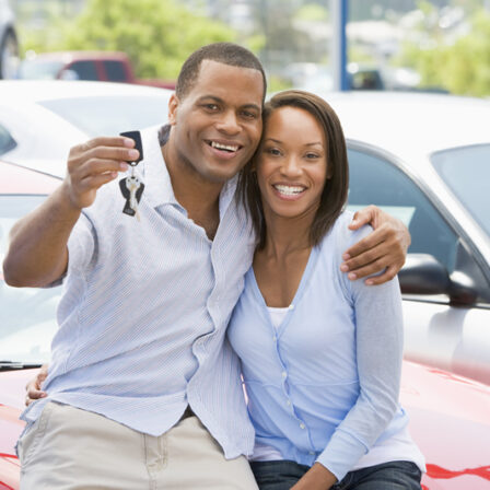 Couple buying car